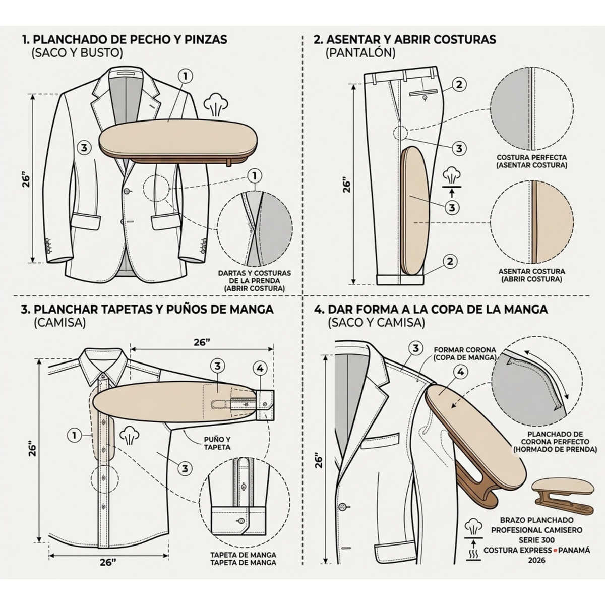Brazo de planchado Camisero (SERIE 300)