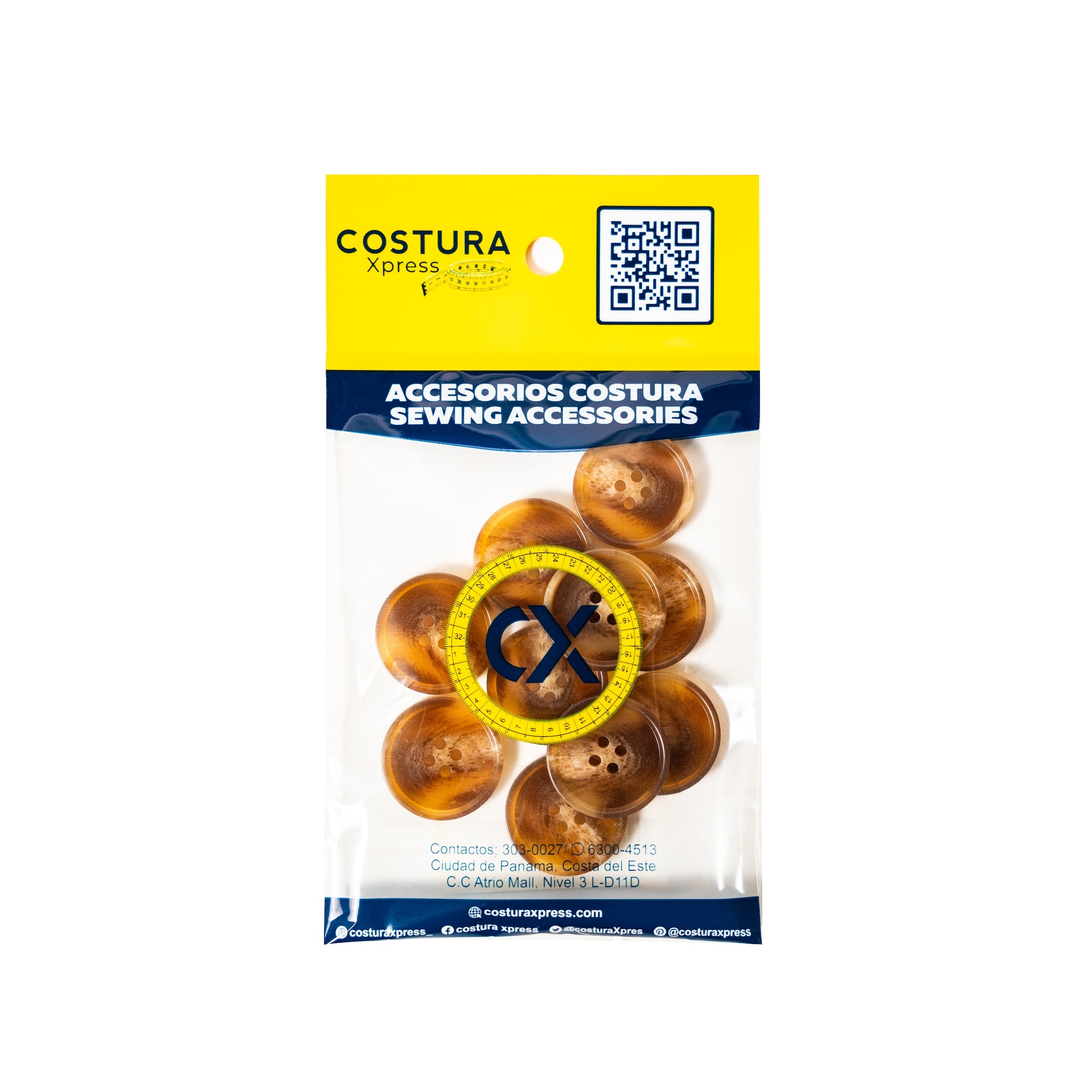 Juego de Botones de Resina Brown 15mm(20 unid) / 20mm(15 unid) / 25mm (10 unid)