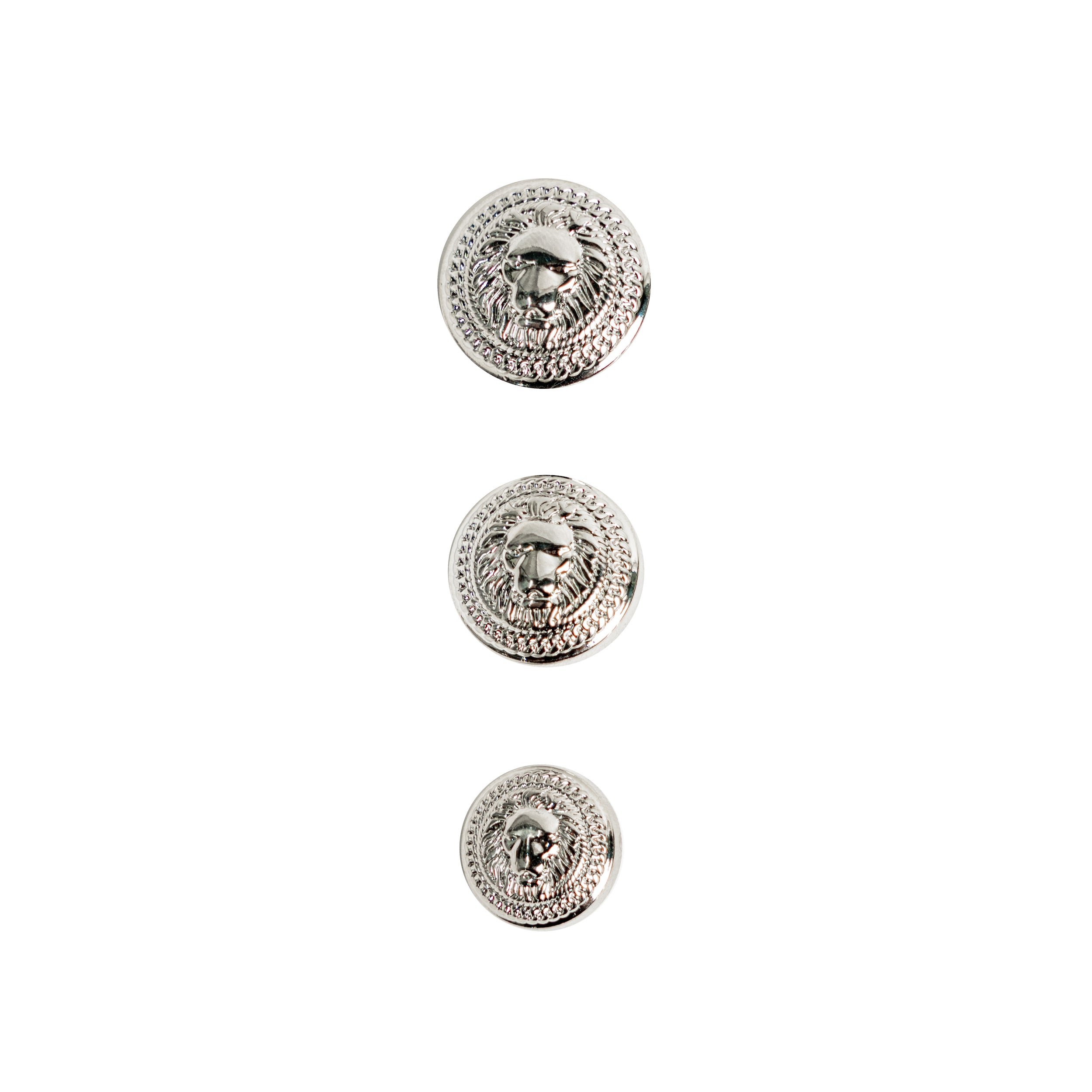 juego de botones versace plateado tamaños 15mm (10 unid) / 17mm (10 unid) / 20mm (5 unid)