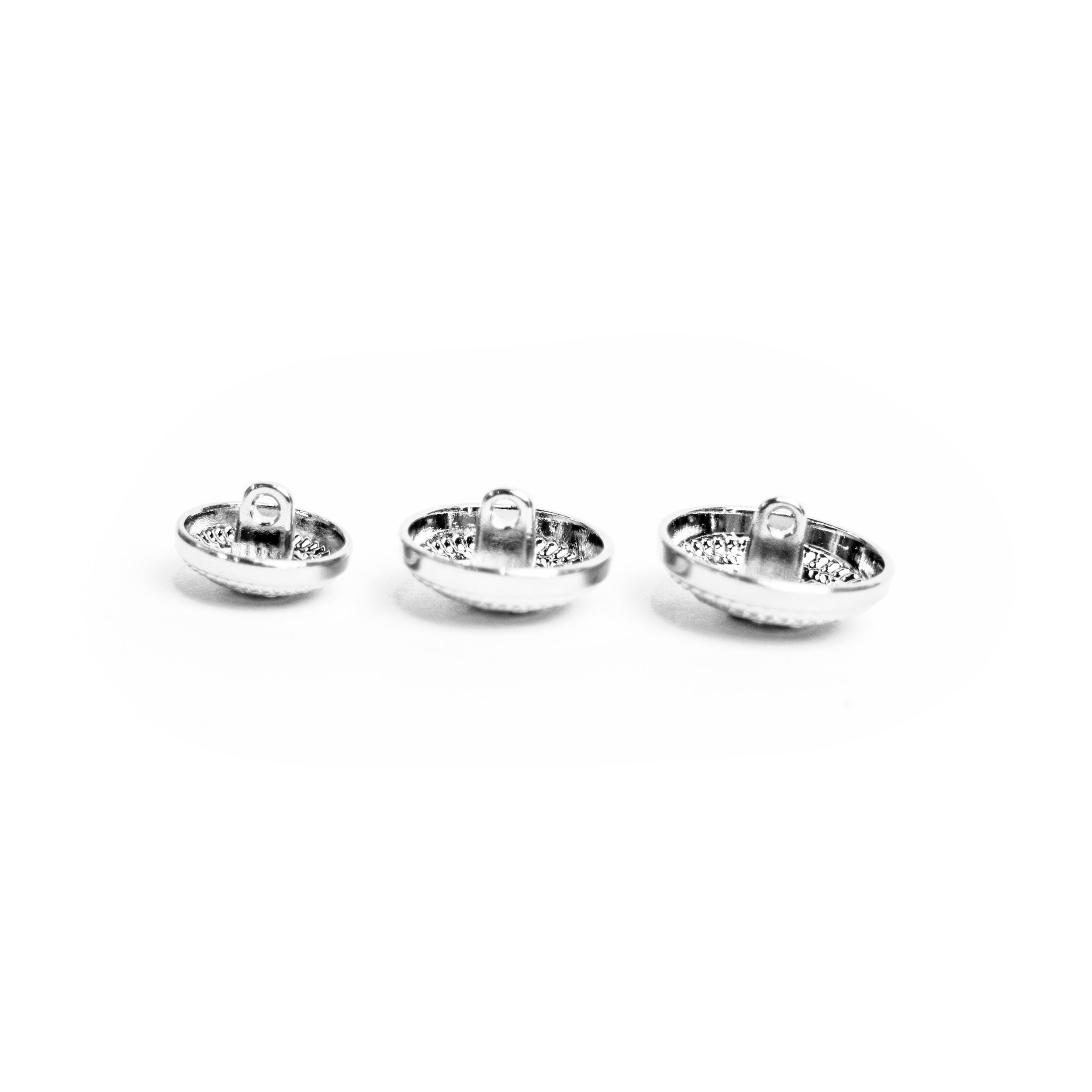 juego de botones versace plateado tamaños 15mm (10 unid) / 17mm (10 unid) / 20mm (5 unid)