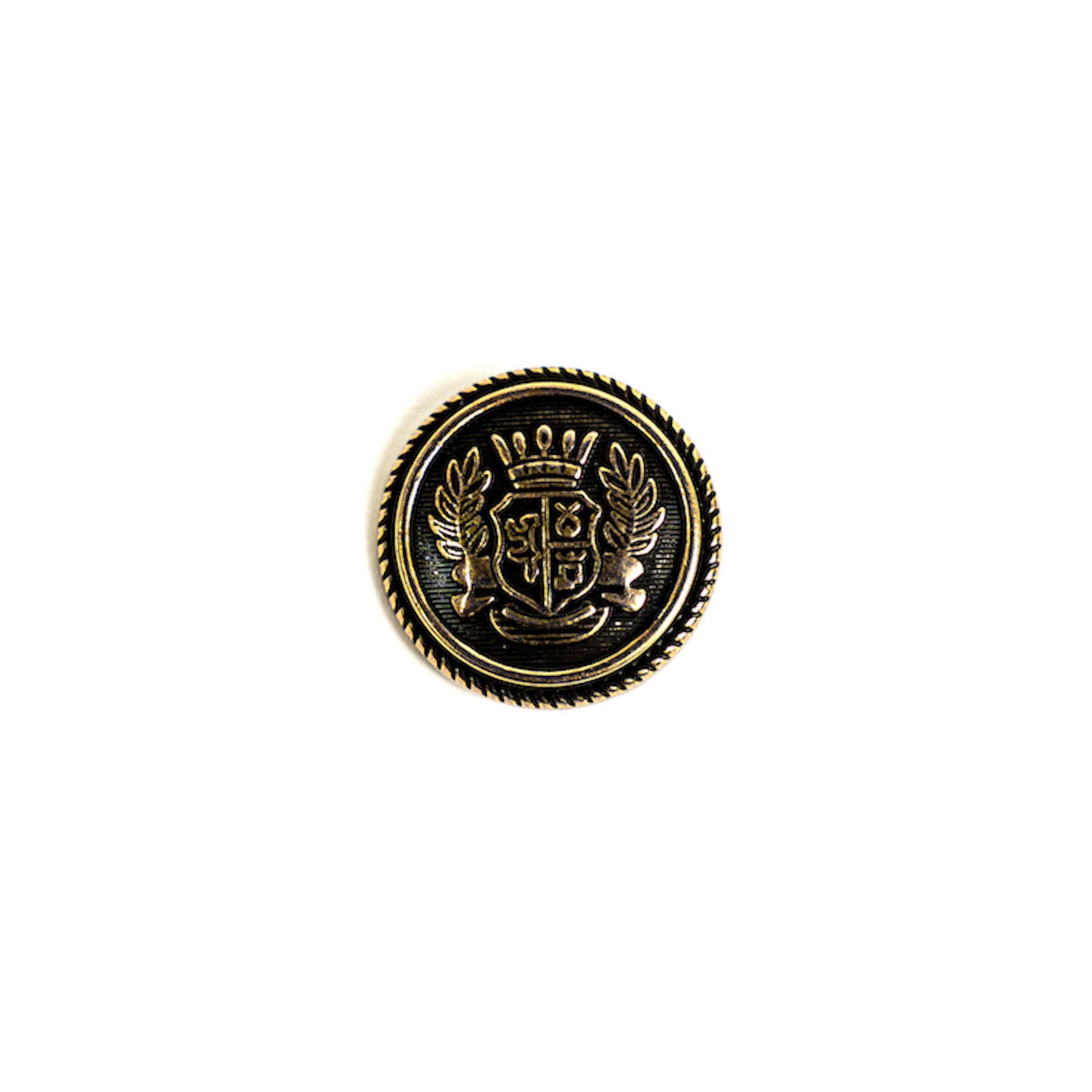 Juego de Botones escudo black anti gold tamaños 15mm (10 Unid) / 18 mm (10 unid) / 20 mm (5 unid) / 23mm (5 unid)