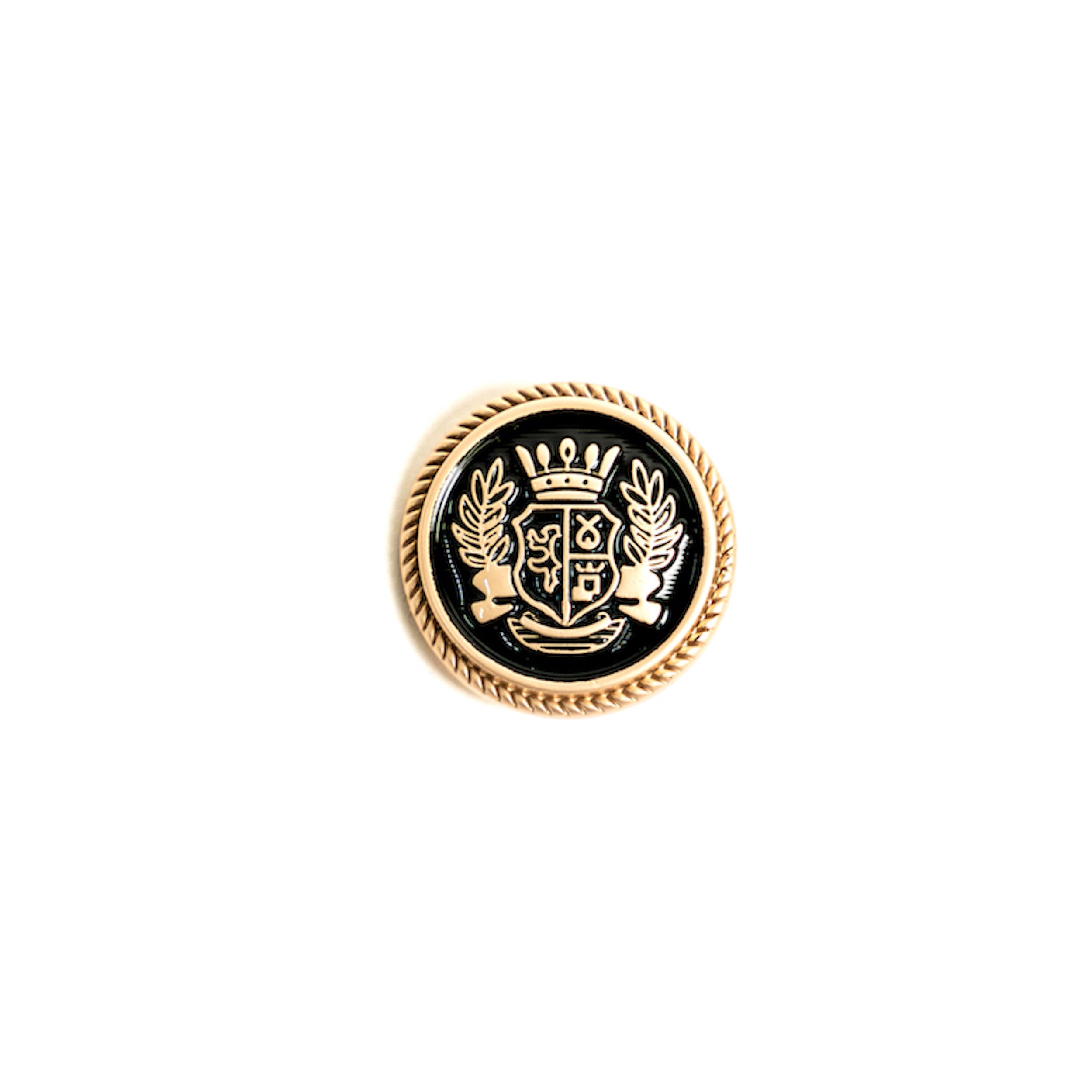 Juego de Botones escudo matte gold black / diferentes tamaños por paquete