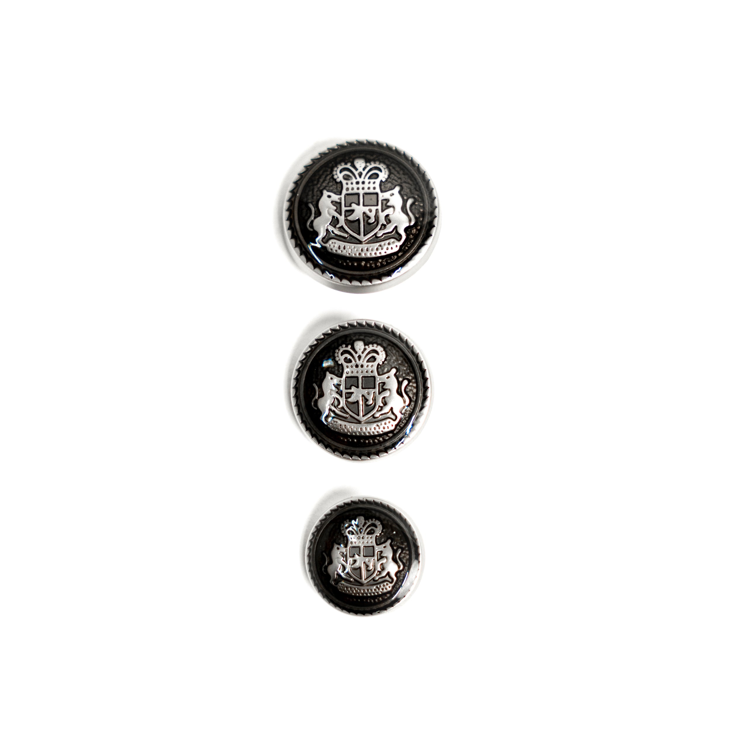 Boton escudo matte silver