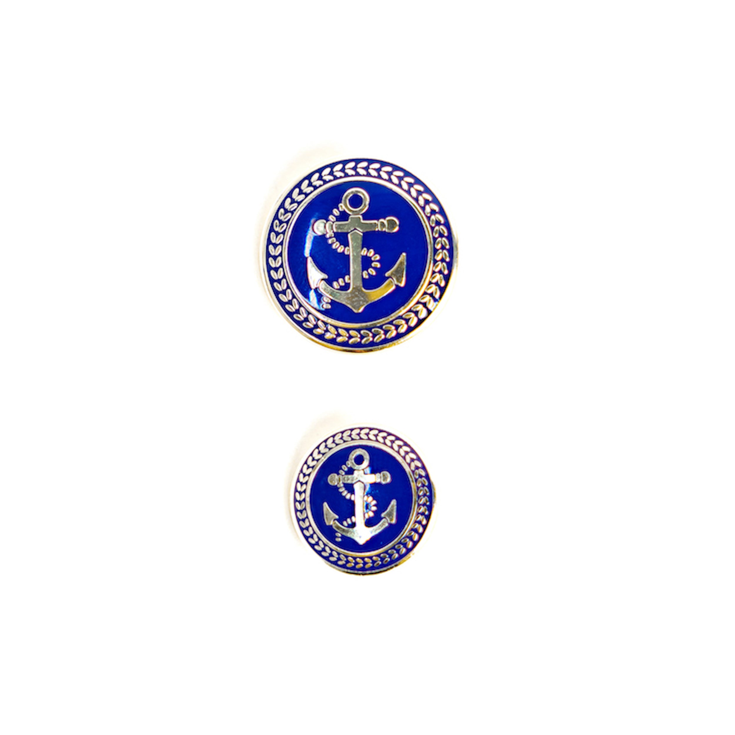 Boton metal marinero 15 mm (10 unid) / 20 mm (5 unid)