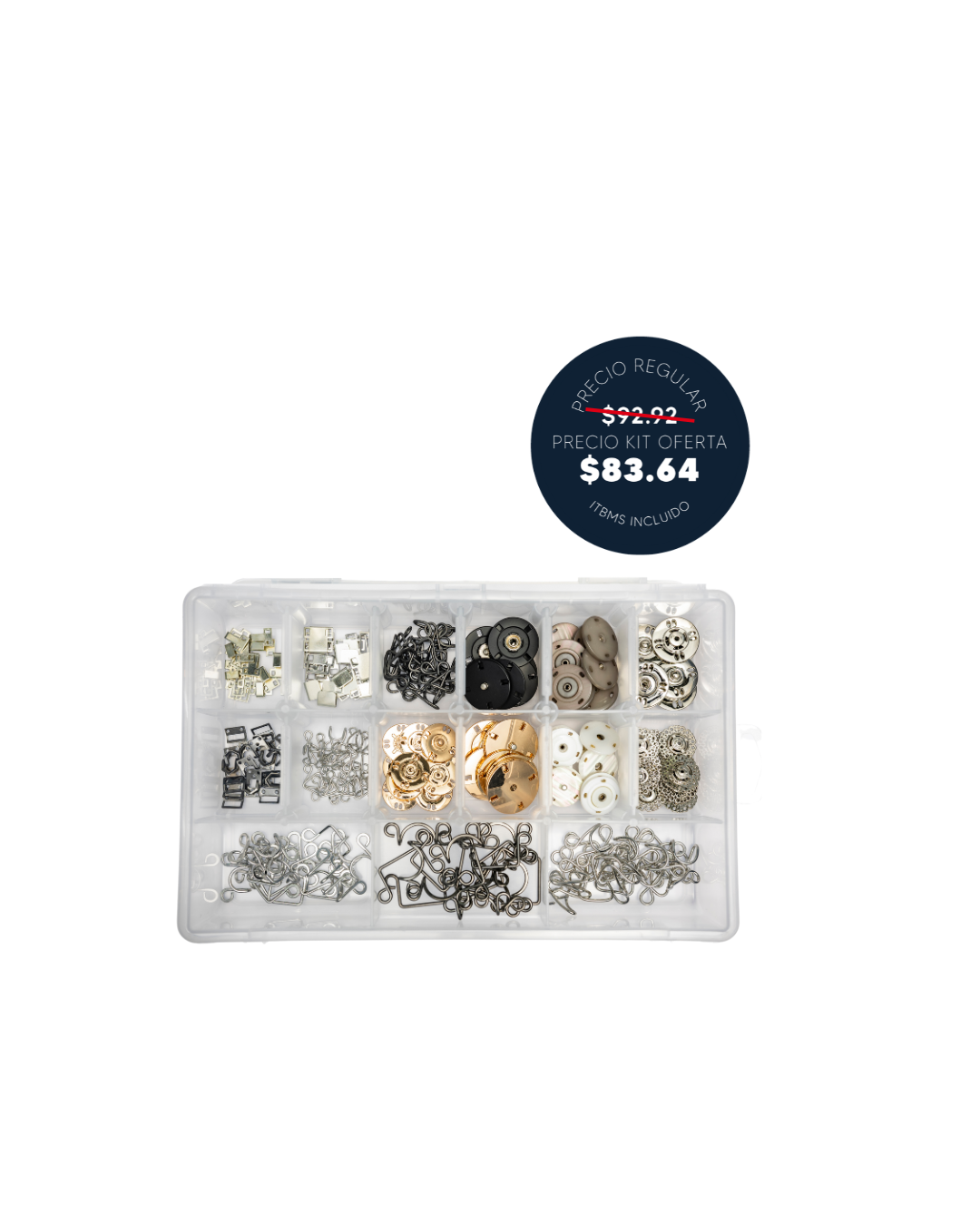 Kit Gafetes y Broches: 222 Piezas