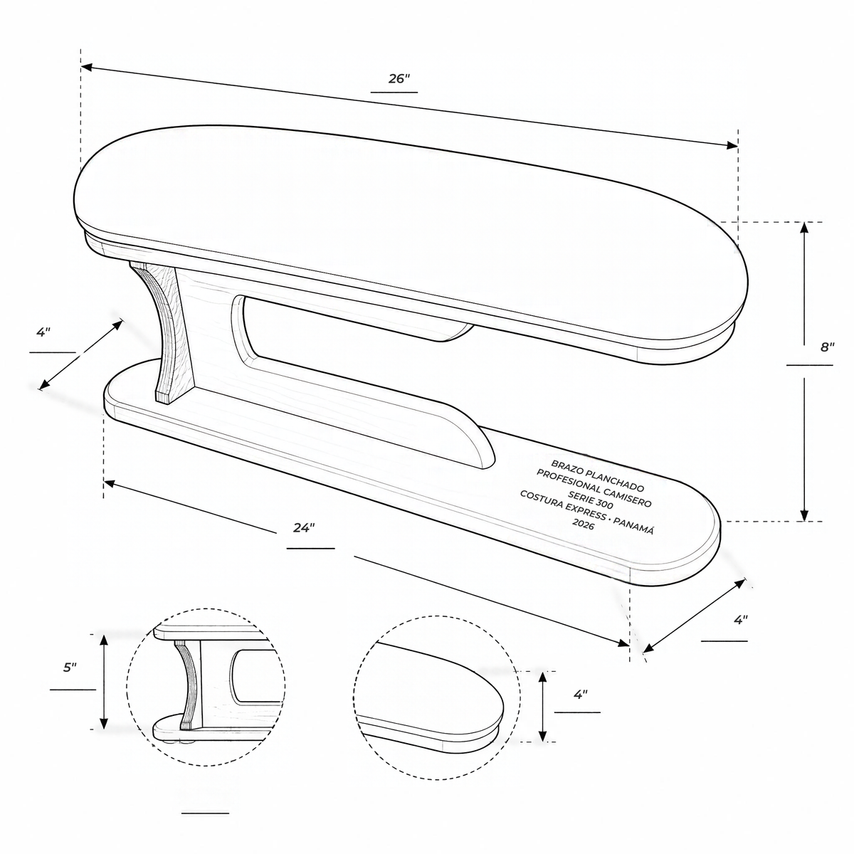 Brazo de planchado Camisero (SERIE 300)