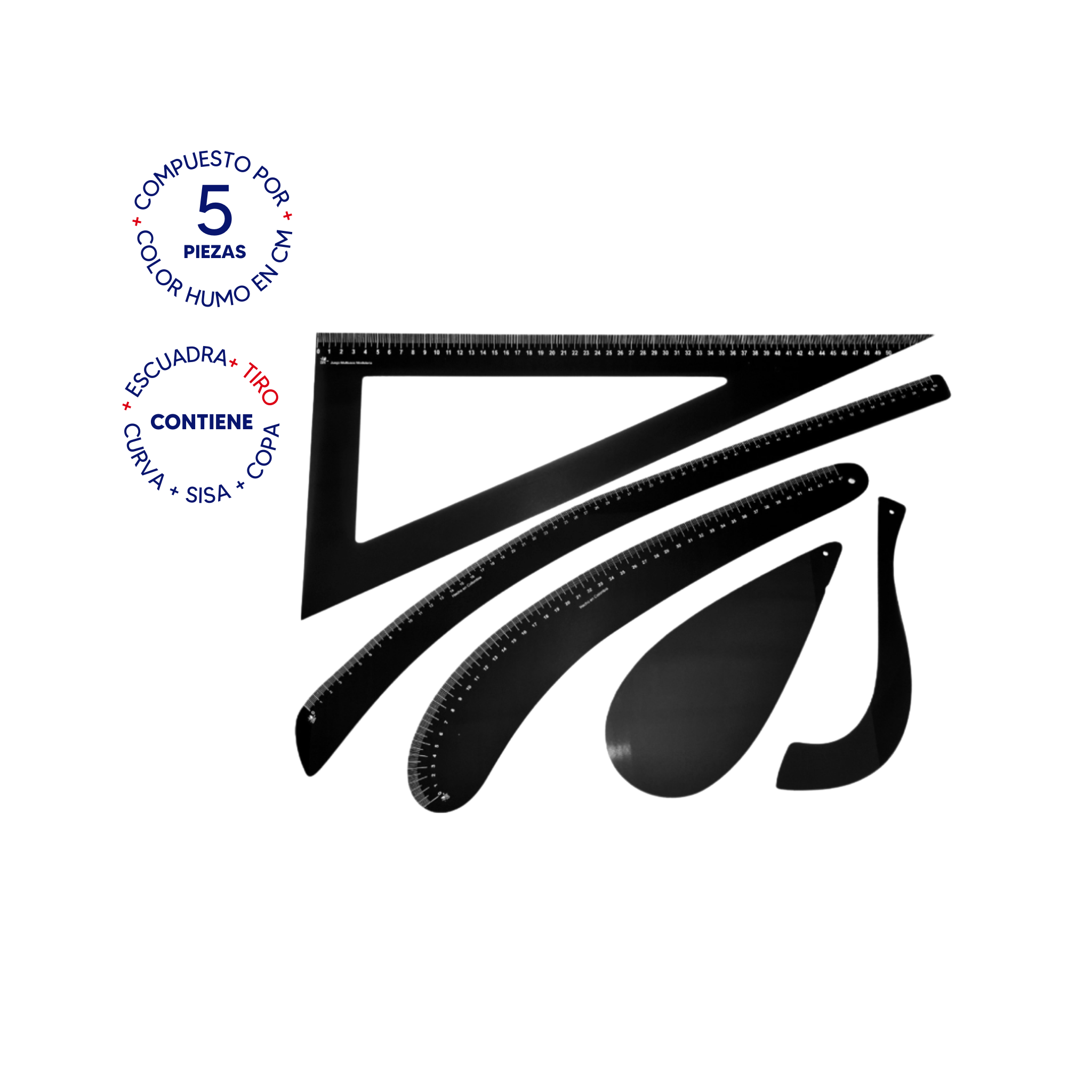 Juego de Reglas Multiusos Modisteria (5 piezas)